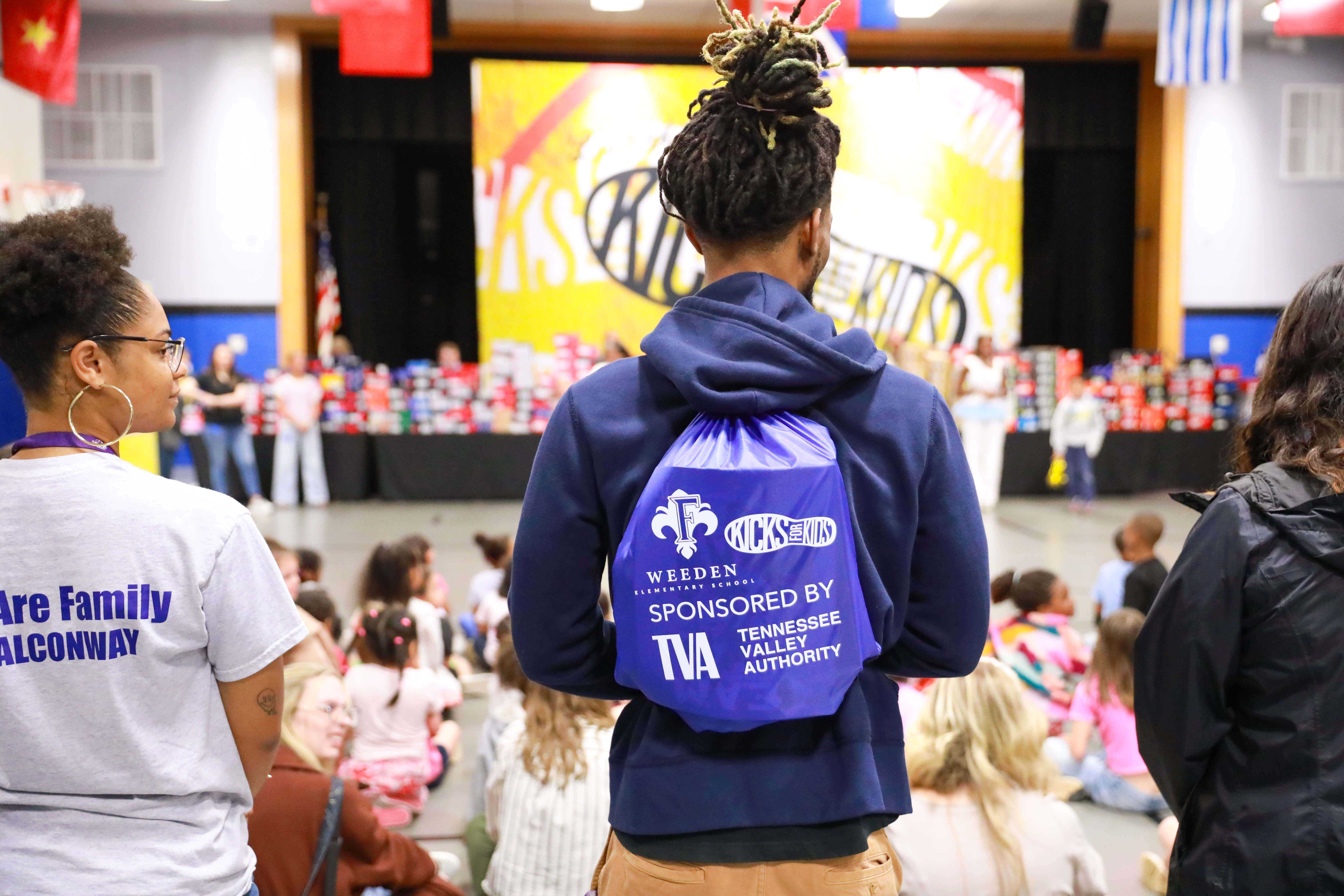 The Listerhill Foundation brought Kicks for Kids to Weeden Elementary with a shoe drop sponsored by the Tennessee Valley Authority.